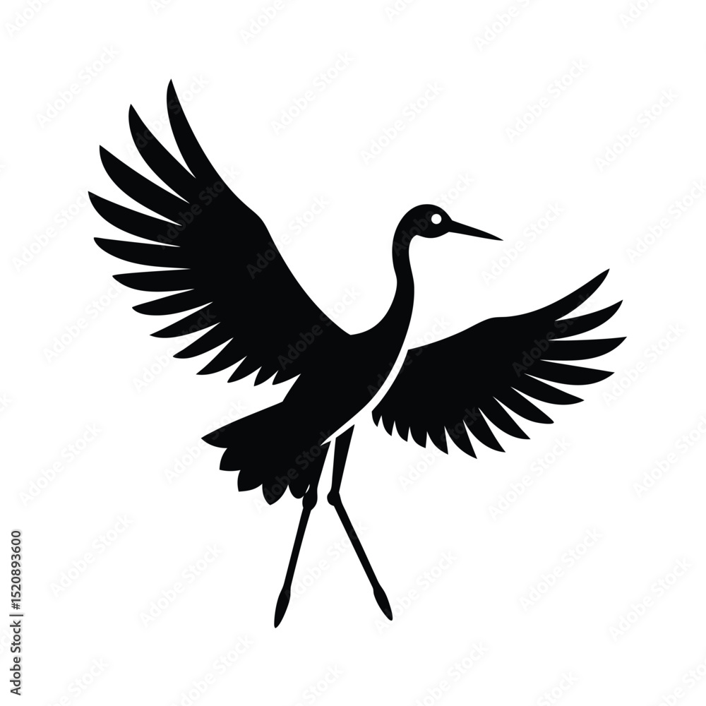 Fototapeta premium Peace Crane Vector Silhouette