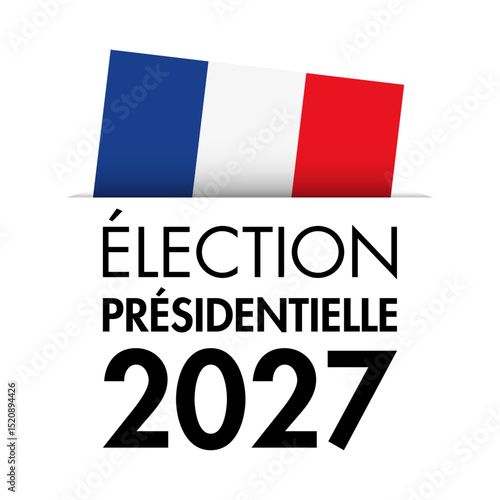 Logo vectoriel élection présidentielle France 2027 - symbole république, citoyen, politique française