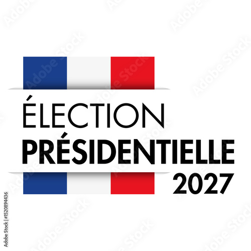 Logo vectoriel élection présidentielle France 2027 - symbole république, citoyen, politique française