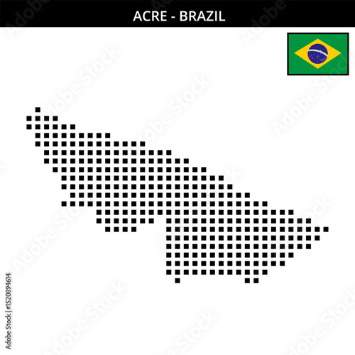 Big square dotted map of acre in Brazil