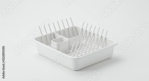 White plastic dish drainer