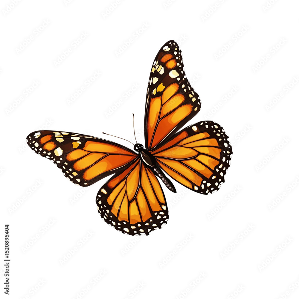 Fototapeta premium Butterfly flying isolated on transparent background 