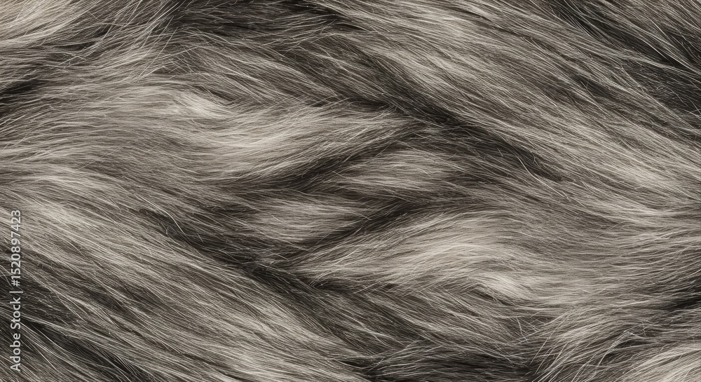 Fototapeta premium Gray-and-white fur texture close-up