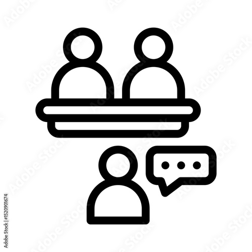 job interview line icon