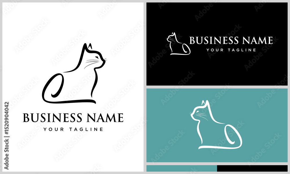 Obraz premium Cat Logo Design Variations. (10)