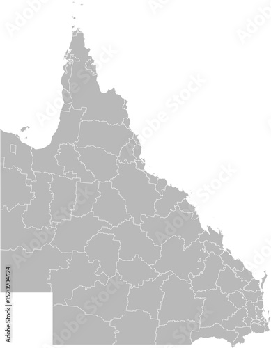 Queensland, Australia – administrative vector map with local government area boundaries (GDA2020, PPT-compatible & fully editable)