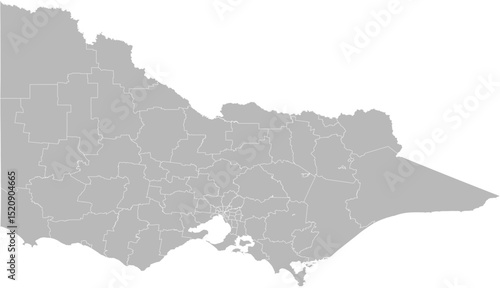 Victoria, Australia – administrative vector map with local government area boundaries (GDA2020, PPT-compatible & fully editable)