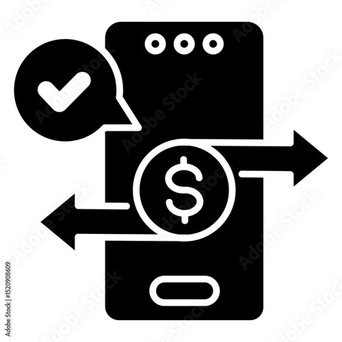 Digital Transaction Glyph Icon