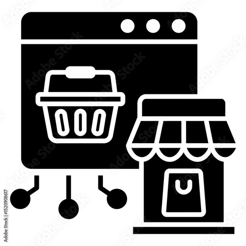 Digital Shop Glyph Icon