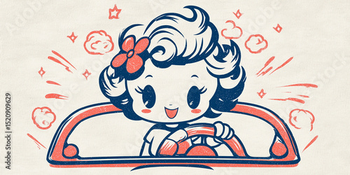 cute girl vector illustration