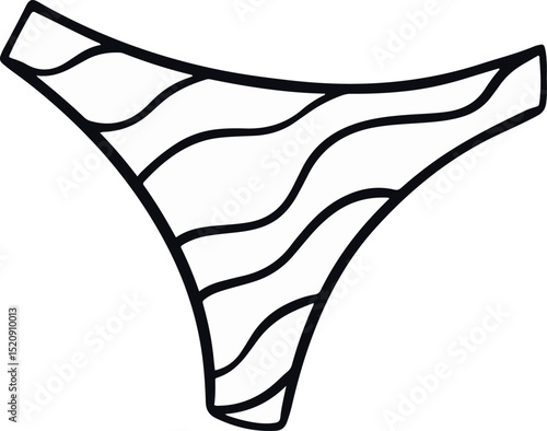  Striped Bikini Bottom Line Art Vector 
