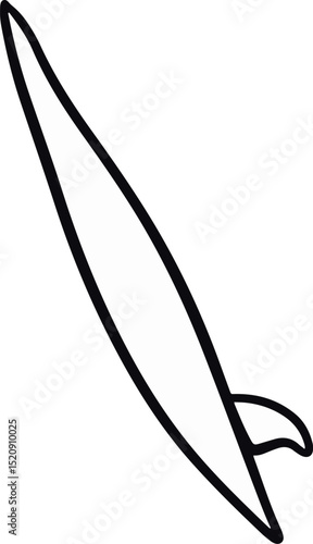 Single Fin Surfboard Minimalist Vector