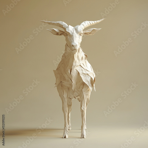 Paper goat front view