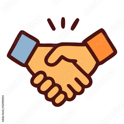 Two hands shaking in agreement, suitable for business concepts, contract signing, teamwork visuals, partnership agreements, negotiations, and trustbuilding illustrations.
