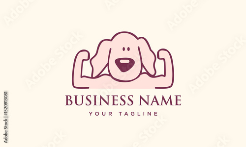 Cute Dog Fitness Logo.