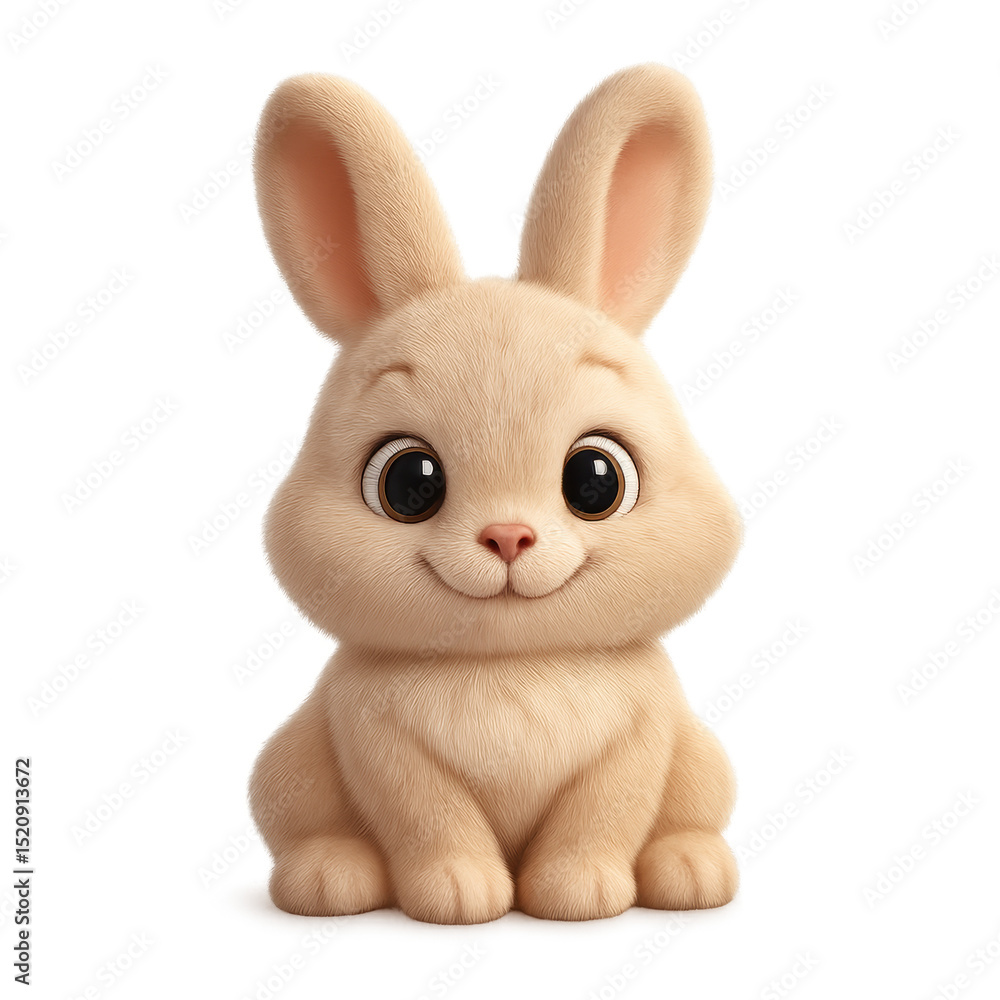 Obraz premium Adorable Bunny: A charming, fluffy bunny with big, expressive eyes sits serenely, radiating cuteness and gentle warmth. 