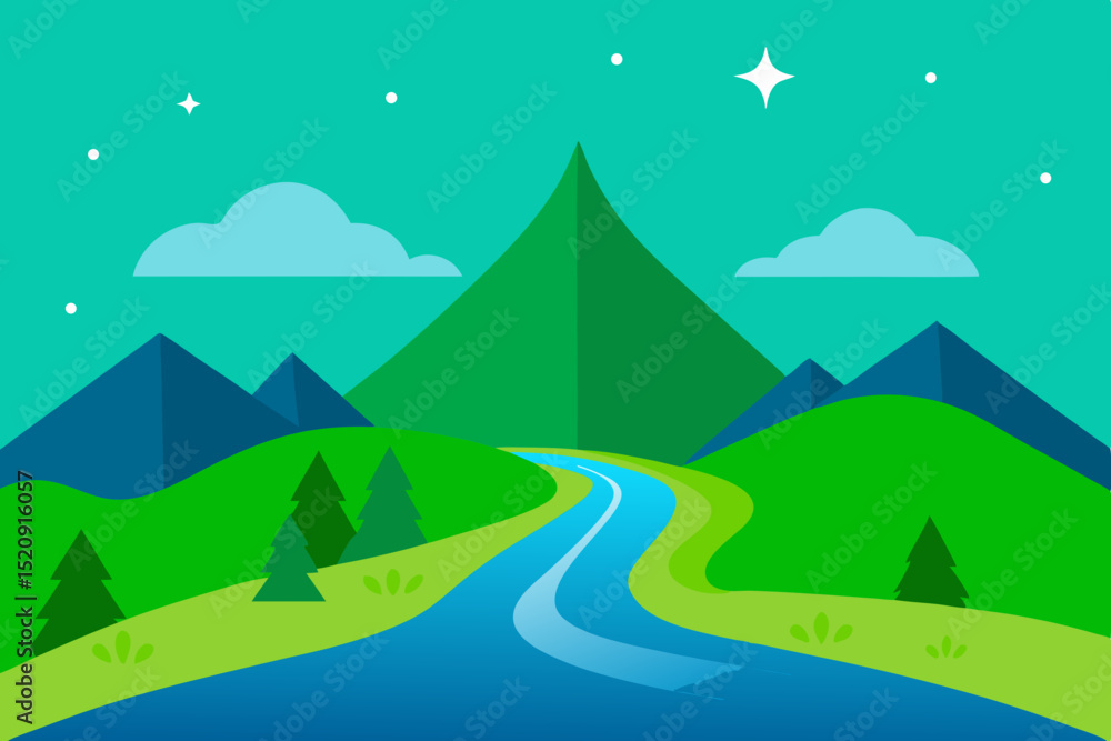 Obraz premium landscape with mountains and trees