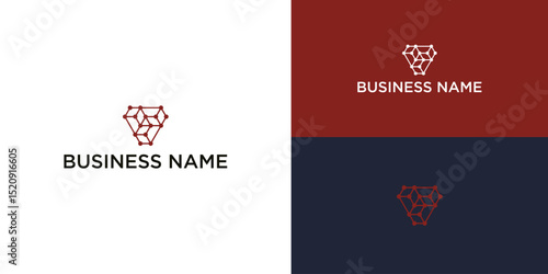 Letter V Molecule Logo – Biotech Science Technology Vector Design