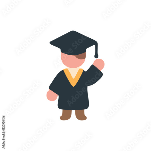 Graduation, diploma cap, scholar hat, academic ceremony vector, student milestone icon for celebration design, college finish, university illustration, education success symbol