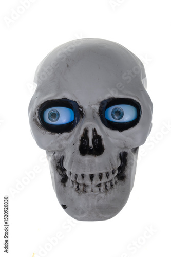 Halloween skull decoration on a white background