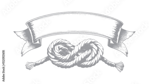 Elegant nautical knot design with ribbon banner