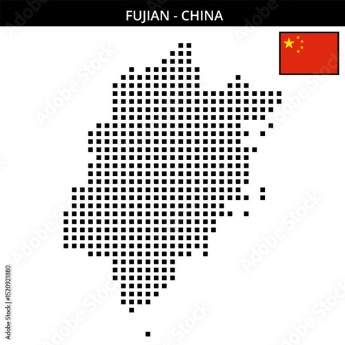 Big square dotted map of fujian in China