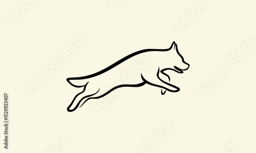 Dog Jumping Silhouette.