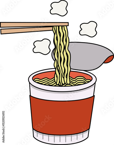 Illustration of cup noodles