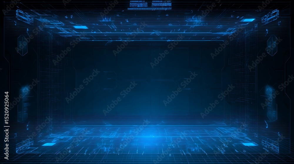 © Diki prayoga - Futuristic cybernetic display in a virtual space © Diki prayoga - Futuristic cybernetic display in a virtual space