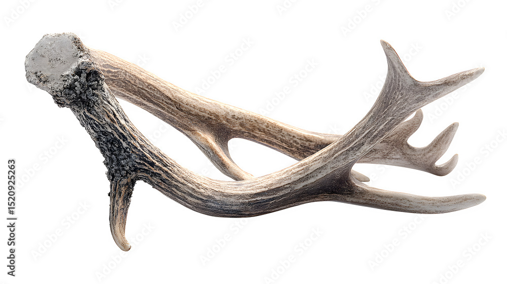 Obraz premium Isolated antler segment, rustic style, Transparent background
