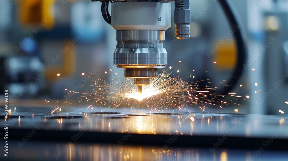 A laser precision welding machine in industrial machinery production line. A laser precision welding machine in industrial machinery production line.