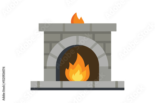 fire in a fireplace