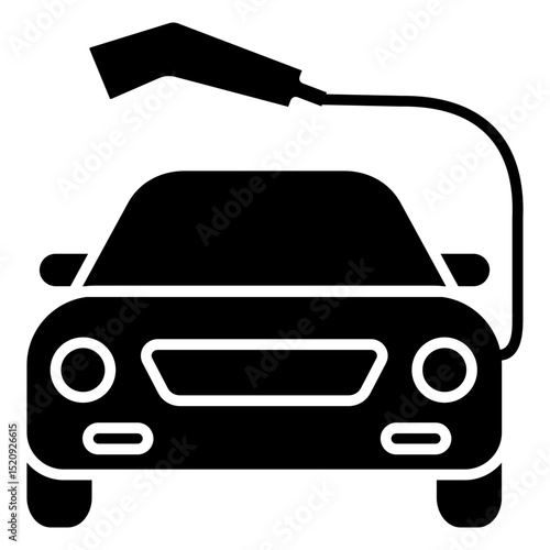 Electric Car Glyph Icon
