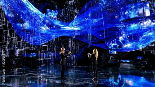 Digital world immersive experience with women