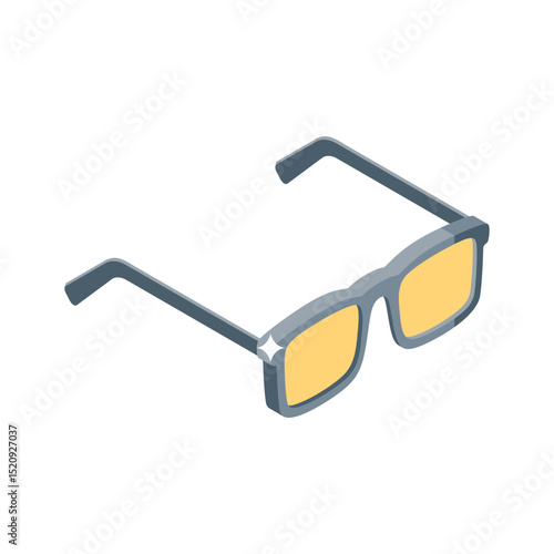 A captivating isometric icon of beach sunshades