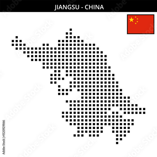 Big square dotted map of jiangsu in China