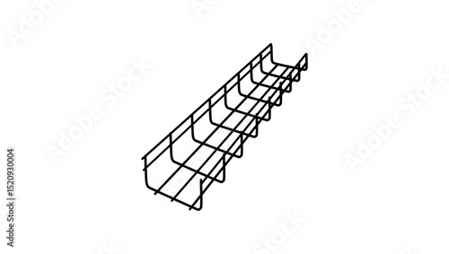 Steel Cable Tray, black isolated silhouette