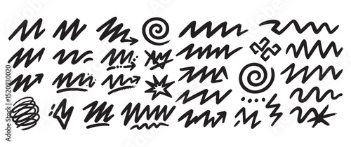 zigzag mark Sketch doodle vector lines