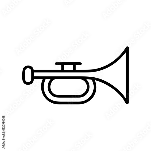 Line art icon of a trombone instrument icon  