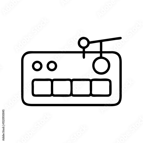 Drum machine icon in simple line art design  