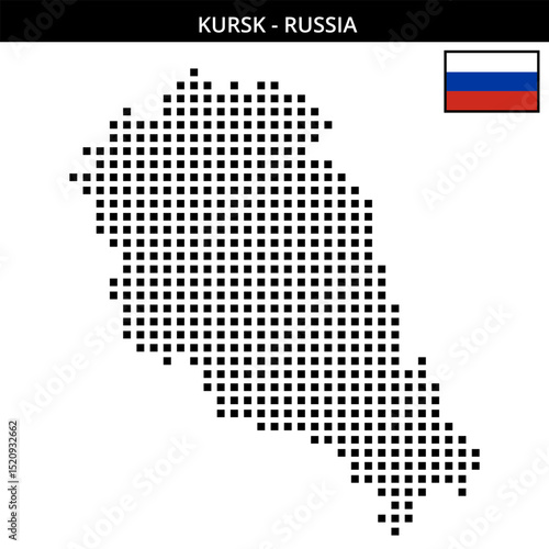 Big square dotted map of kursk in Russia
