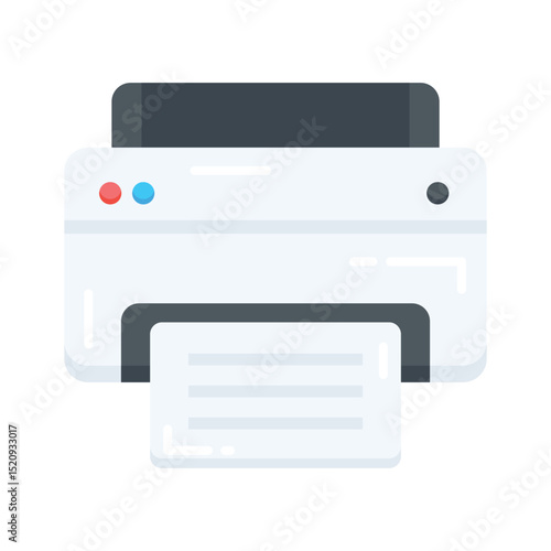 Check out this flat icon of printer in action