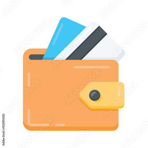A flat style icon of card wallet looks professional
