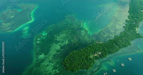 Tropical Island�s Northern Coast at Dawn - Aerial Drone Shot