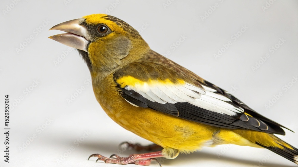 Obraz premium Evening Grosbeak on studio background