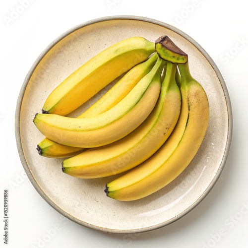 Cream Plate of Bananas, overhead view, fruit photography, food styling, bananas on plate Banana, Photography