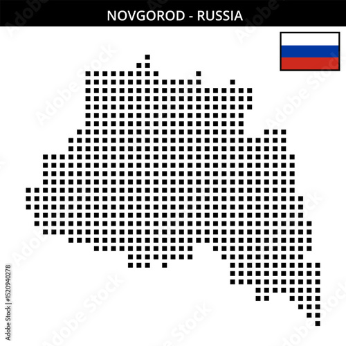 Big square dotted map of Novgorod in Russia