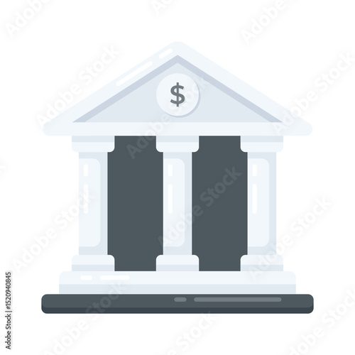 Check out this flat icon showing bank building with pillars
