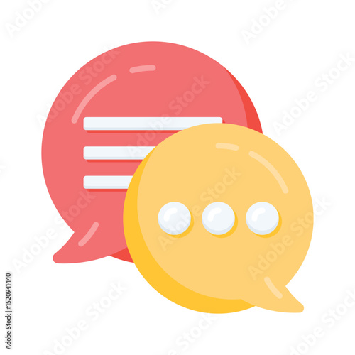 A flat style icon of chat message bubbles