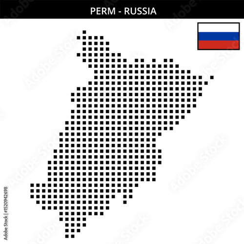 Big square dotted map of perm in Russia